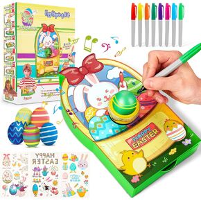 مجموعة تزيين بيضة عيد الفصح، طقم صبغ بيضة عيد الفصح اللطيف على شكل أرنب DIY، مجموعة الفنون والحرف اليدوية مع آلة تزيين، أقلام تلوين غير سامة، بيض بلاستيكي وملصقات هدايا عيد الفصح للأطفال in Kuwait