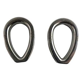 US STAINLESS 2 Pieces Stainless Steel 316 3/8" (10mm) Wire Rope Thimble Casting with Closed End Marine Grade for Rope Size 3/8"