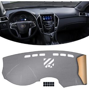 KEYOOG Dashboard Cover Dash Mat Fit for Ca-dillac SRX 2016-2010 (Without HUD Models),Car Dash Board Mat Anti-Glare Carpet,Non-Slip Pad Sunshield Protector (Black)