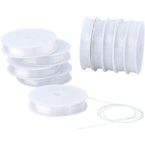 Elecrelive 0.4mm Clear Elastic Stretch Crystal Thread String Cord for Jewelry Making and Craft Bracelet Beads Thread Making DIY Necklace Making 10m/roll Total 10 Rolls