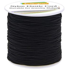 EuTengHao 1.5mm Brown Nylon Elastic String Cord for Bracelet Satin Nylon Stretch Cord Nylon Hand Knitting Cord String Beading Thread Bracelet Rope for Necklace Bracelet Jewelry Making (55Yards/1.5mm)