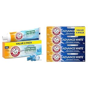 ARM & HAMMER Toothpaste Plus TheraBreath Breath Fresheners, Invigorating ICY Mint Flavor, Whitening Anticavity Fluoride Toothpaste for Bad Breath, 5.5 Oz (Pack of 2)
