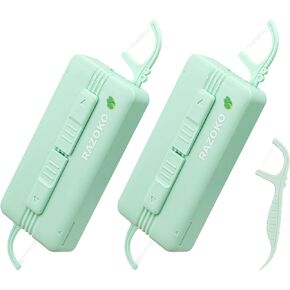 RAZOKO Dental Floss Picks | Toothpick, Extra Strong Flosser Pick, Fresh Mint Flavor, 75 Dental Floss Picks, Pack of 3