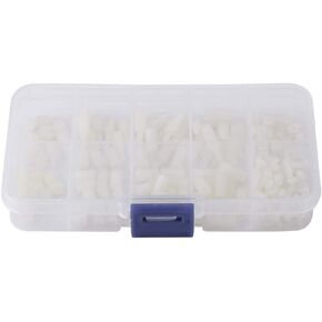 200Pcs Nylon Standoffs M2.5 Male Female Hex Standoff and Nuts Assortment Kit Motherboard Standoffs Set, White
