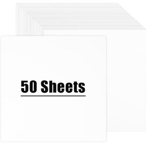 50 Sheets White Cardstock Scrapbook Paper, 12 x 12inch Construction Paper Card Stock Paper for Crafts Printer Invitations Card Making