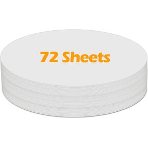 White Cardstock Paper Circles for Kids Arts and Crafts, Thick Cardstock 6 Inches Cutout Round Shape, Circular 92lb/250gsm Pre-Cut Heavy Card Stock 72 Sheets for School Crafting Supplies