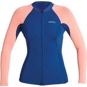 XCEL Womens Axis Long Sleeve Front Zip 1.5/1mm Wetsuit Top