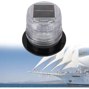 DYK&NX LED Anchor Light of Marine Boat Yacht Navigation with Solar Charging, PC Material, Waterproof and Dustproof for Boat Lights Bow and Stern (Color : White)
