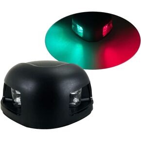Pactrade Marine Boat Horizontal Mount Navigation Green Red Light 2NM LED IP:66 20m 112.5 Degrees Each DC12V/2W Black Plastic PC Housing (Combination Bow Light)