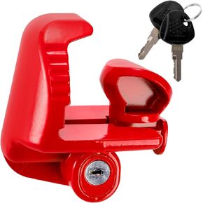 Nicunom Trailer Hitch Lock, Universal Lock Trailer Heavy Duty Coupler Locks with Keys, Red Trailer Tongue Lock for Vehicle Tow Boat RV Truck, Fits 1-7/8", 2" & 2-5/16" Couplers