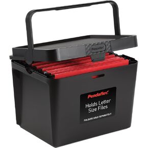 Pendaflex Portable File Box, Letter Size, 14.25" x 9.25" x 11", Black