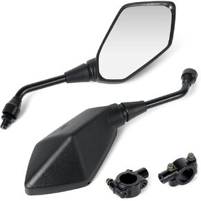 Nifeida Universal Motorcycle Rear View Mirrors, Adjustable Side Convex Mirrors - with M10 Bolt, with 7/8" Handle Bar Mount Clamp for ATV, Dirt Bike, Scooter, Cruiser, Suzuki, Honda, Victory and More