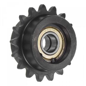 uxcell #35 Chain Idler Sprocket, 12mm Bore 3/8" Pitch 18 Tooth Tensioner, Black Oxide Finished C45 Carbon Steel with Insert Double Bearing for ISO 06C Chains