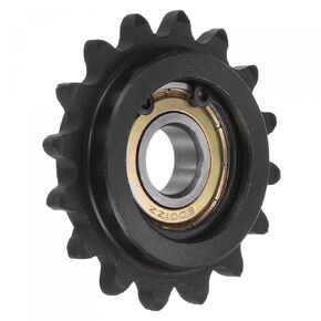 uxcell #35 Chain Idler Sprocket, 12mm Bore 3/8" Pitch 18 Tooth Tensioner, Black Oxide Finished C45 Carbon Steel with Insert Single Bearing for ISO 06C Chains