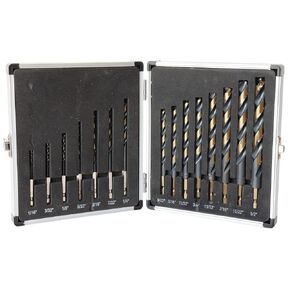 Drill America 15 Piece KFD Black & Gold Quick Change Hex Shank Drill Bit Set, KFDHEX Series