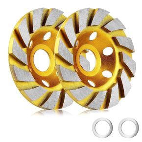 4 Inch Concrete Stone Ceramic Turbo Diamond Grinding Cup Wheel,12 Segs Heavy Duty Angle Grinder Wheels for Angle Grinder(4 Pieces)