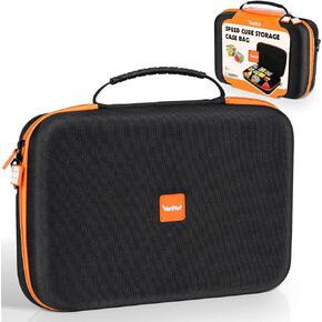 Vanplay Speed Cube Storage for Different Types Cube Fidget Toy, Hard EVA Case, Water-Resistant, Portable Travel Game Brain Teaser Fidget Toy with Inner Mesh Pocket, Shoulder (Case Only)