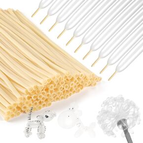 100Pcs Clear 260 Balloons Clear Long Balloons for Balloon Garland Thickening Skinny Latex Twisting Animals Modeling Christmas Birthday Kid's Carnivals Party Decorations