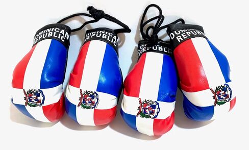 Dominican Boxing gloves flags for car accessories Dominican Republic flag DR hanging Rearview mirror design (1) in Saudi Arabia