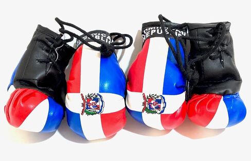 Dominican Boxing gloves flags for car accessories Dominican Republic flag DR hanging Rearview mirror design (1) in Saudi Arabia