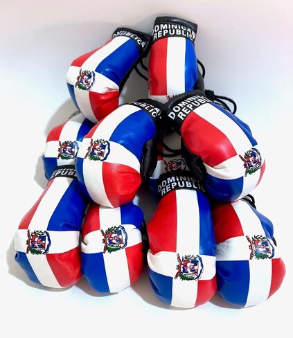 Dominican Boxing gloves flags for car accessories Dominican Republic flag DR hanging Rearview mirror design (1) in Saudi Arabia