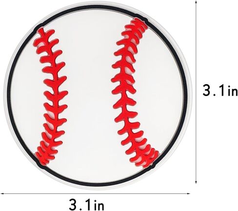 Bogg Bag Baseball Accessories White Baseball Charms المطاط حمل الحقائب إدراج البيسبول تصميم الرياضة الديكور لحقيبة يد الشاطئ الكرة اللينة الرياضة سحر متوافق مع حقائب اليد الجنوبية ببساطة in Kuwait