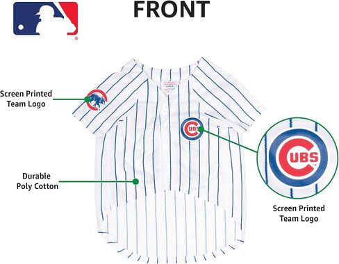 جيرسي MLB للكلاب والقطط - جيرسي البيسبول Chicago Cubs للحيوانات الأليفة، مقاس متوسط. in Saudi Arabia