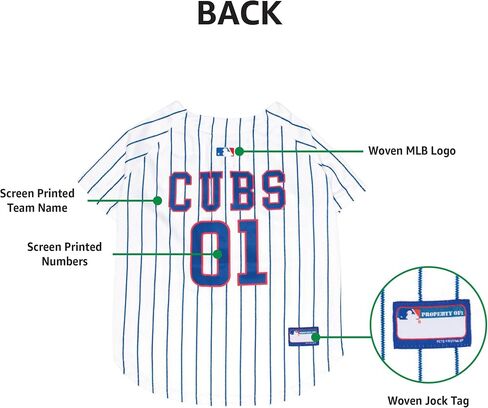 جيرسي MLB للكلاب والقطط - جيرسي البيسبول Chicago Cubs للحيوانات الأليفة، مقاس متوسط. in Saudi Arabia
