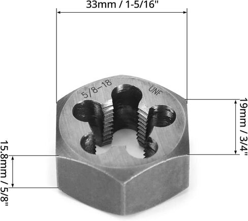 قالب QWORK سداسي الشكل 5/8-18 من الفولاذ الكربوني UNF، متين لاستخراج قالب الصنبور in Kuwait