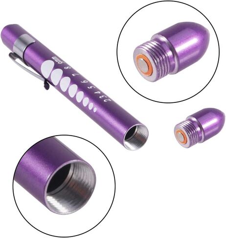 Aokin Pen Light with Pupil Gauge, Reusable LED Penlight Medical for Doctor Nurse Diagnostic etc, White Light, Purple and Teal in Saudi Arabia