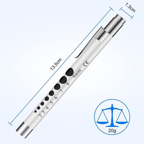 أضواء القلم CAVN للممرضات، 2 حزمة من المصابيح الطبية القابلة لإعادة الاستخدام مع مقياس التلميذ لطلاب التمريض، الضوء الأبيض، أسود/أبيض in Kuwait