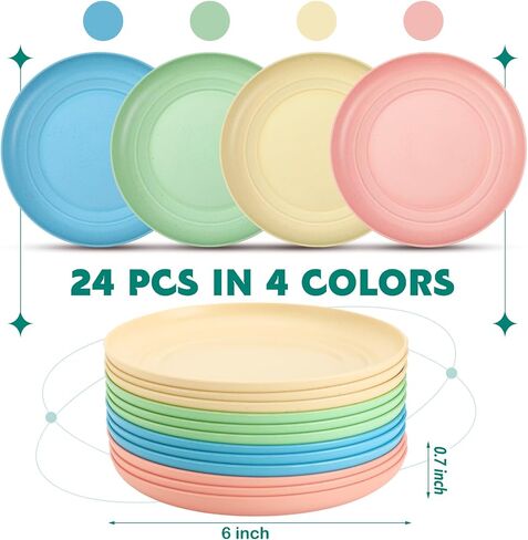 جيري 24 قطعة من وعاء تخفيف التعب للقطط مقاس 6 بوصات طبق طعام القطط الضحلة أوعية تغذية رطبة للقطط أطباق مستديرة واسعة وصغيرة للحيوانات الأليفة للقطط والقطط ذات الأرجل القصيرة، وقش القمح (ألوان متنوعة) in Kuwait