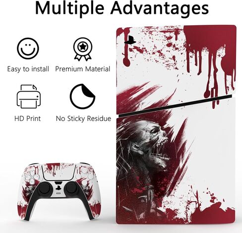 مجموعة ملصقات PlayVital الكاملة لوحدة التحكم الرقمية PS5 Slim (التصميم الأصغر الجديد)، غطاء لاصق من الفينيل لوحدة التحكم PS5 وسماعات الرأس ومحطة الشحن وجهاز التحكم عن بعد للوسائط - زهرة الكرز المتساقطة in Kuwait
