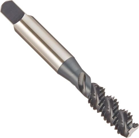 YG-1 - F4423 F4 Series Vanadium Alloy HSS Spiral Flute Tap, Steam Oxide, Round Shank with Square End, Bottoming Chamfer, 1/4"-28 Thread Size, H3 Tolerance in Saudi Arabia