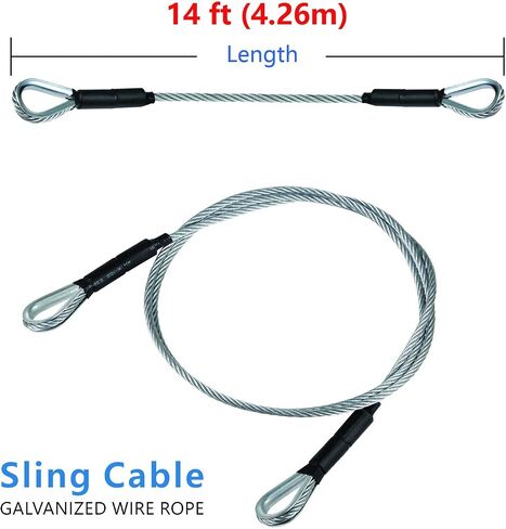 CTSC Zip Line Sling Cable, Wire Rope, 8/11/14 Foot, 3/16In (8 Foot) in Saudi Arabia