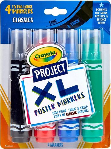 Crayola XL Poster Markers, Assorted Classic Colors, School Supplies, 4 Count (Pack of 2) in Saudi Arabia