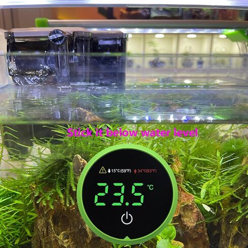 Fish Tank Thermometer Alarm Aquarium Temperature Guage LED Aquarium Thermometer Monitoring Tool Mini Digital Mini Terrarium Tank Turtle Tank Tropical Digital Thermometer Accurate LED Display to ±0.9℉ in Saudi Arabia