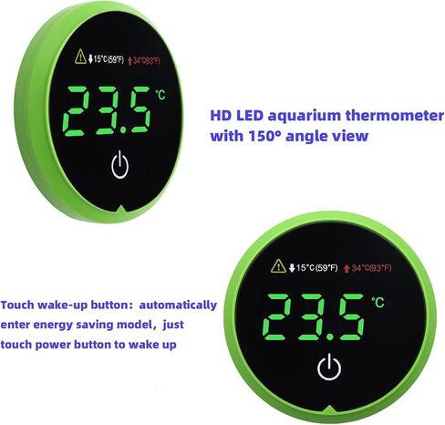 Fish Tank Thermometer Alarm Aquarium Temperature Guage LED Aquarium Thermometer Monitoring Tool Mini Digital Mini Terrarium Tank Turtle Tank Tropical Digital Thermometer Accurate LED Display to ±0.9℉ in Saudi Arabia