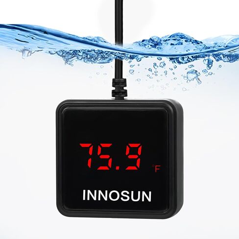 Fish Tank Digital Thermometer,Submersible Aquarium Thermometer for Underwater Use with High & Low Temperature Alarm Accuracy 0.2°F,Waterproof Thermometer with USB Power Supply,HD LED Display in Saudi Arabia