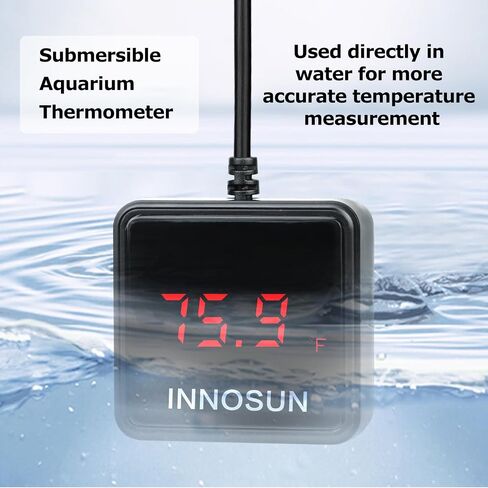 Fish Tank Digital Thermometer,Submersible Aquarium Thermometer for Underwater Use with High & Low Temperature Alarm Accuracy 0.2°F,Waterproof Thermometer with USB Power Supply,HD LED Display in Saudi Arabia