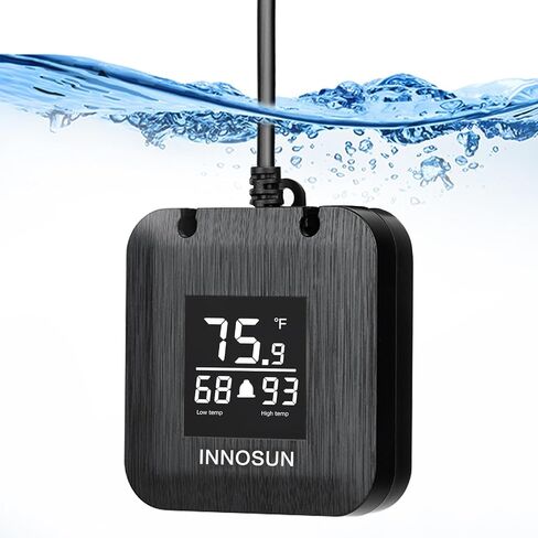 Fish Tank Digital Thermometer,Submersible Aquarium Thermometer for Underwater Use with High & Low Temperature Alarm Accuracy 0.2°F,Waterproof Thermometer with USB Power Supply,HD LED Display in Saudi Arabia