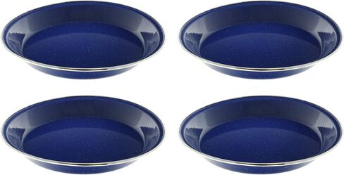 10" Enamel Camping Plates - 4 Pack Metal Camping Plates with Blue Enamel Finish - For Camping, Hiking & Picnics in Saudi Arabia
