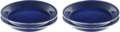 10" Enamel Camping Plates - 4 Pack Metal Camping Plates with Blue Enamel Finish - For Camping, Hiking & Picnics in Saudi Arabia