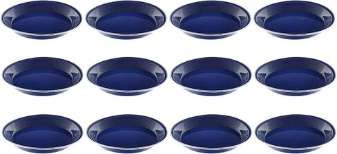 10" Enamel Camping Plates - 12 Pack Metal Camping Plates with Blue Enamel Finish - For Camping, Hiking & Picnics in Saudi Arabia