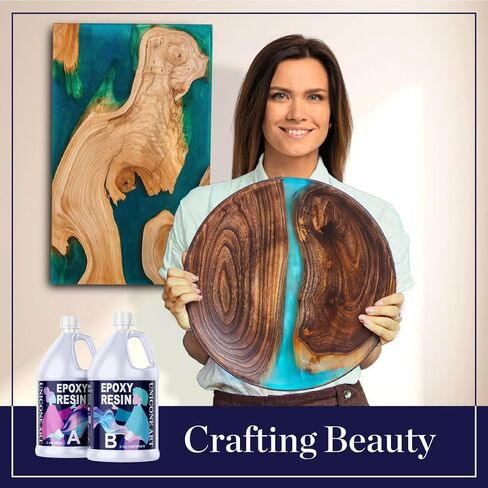 Resin Epoxy Craft Kit 2 Gallons Epoxy Resin Kit (1 Gal Resin + 1 Gal Hardener) High Gloss UV Resistant Odor-Free Art Resin, BPA-Free and Non-Toxic Crystal Clear Formula 2 Gallons in Saudi Arabia
