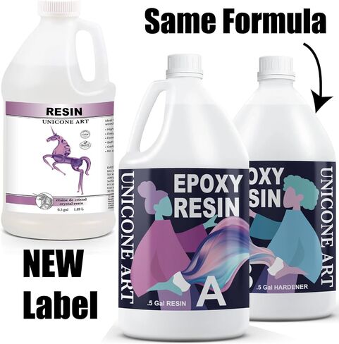 Resin Epoxy Craft Kit 2 Gallons Epoxy Resin Kit (1 Gal Resin + 1 Gal Hardener) High Gloss UV Resistant Odor-Free Art Resin, BPA-Free and Non-Toxic Crystal Clear Formula 2 Gallons in Saudi Arabia