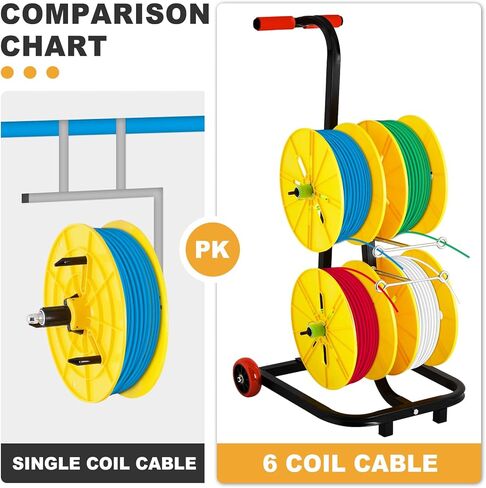 موزع الكابلات 4 لفائف سلك موزع العلبة مع عجلات، موزع الأسلاك الصخرية، يحمل بكرات كابل واحدة in Kuwait
