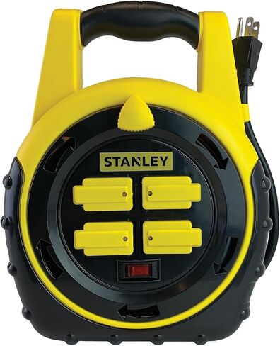 Stanley 33959 ShopMax Power Hub 20-Feet 4-Outlet Cord Reel , Yellow in Kuwait