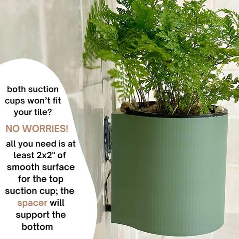 | The original Suction Planter | Hangs on tile, window, drywall, fridge, etc. | Self-watering and draining | Holds 4" nursery pot | 3D printed (Matte Black, 3 Pack) in Saudi Arabia