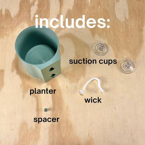 | The original Suction Planter | Hangs on tile, window, drywall, fridge, etc. | Self-watering and draining | Holds 4" nursery pot | 3D printed (Matte Black, 3 Pack) in Saudi Arabia